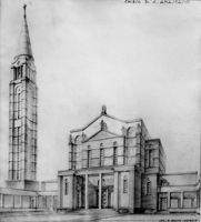 [Fotografie dei disegni del progetto di Francesco Gusso per la chiesa di Sant'Anastasio a Santo Stino di Livenza]