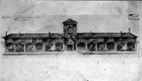 [Venezia : veduta del mercato ; Disegno del progetto per la tettoia della pescheria]