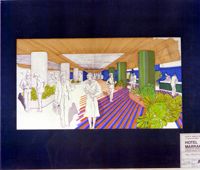 [Disegni del progetto dello Studio DA per l'hotel Atlas a Marrakech]