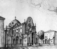 [Fotografie dei disegni del progetto di Francesco Gusso per la nuova sede delle associazioni cattoliche di Mestre]