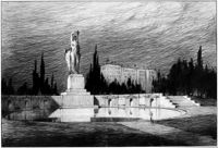 [Disegno del progetto di concorso per un monumento ai caduti a Milano], Paoletti, Milano