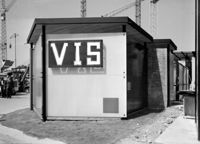 [Milano : stand fieristico Vis : progetto di Gianfranco Frattini con Franco Bettonica]