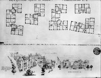 [Riproduzioni dei disegni del progetto di Francesco Gusso per le case di proprietà dell'Istituto Autonomo Case Popolari di Venezia a Sant'Elena]